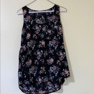 Floral dressy sleeveless shirt
